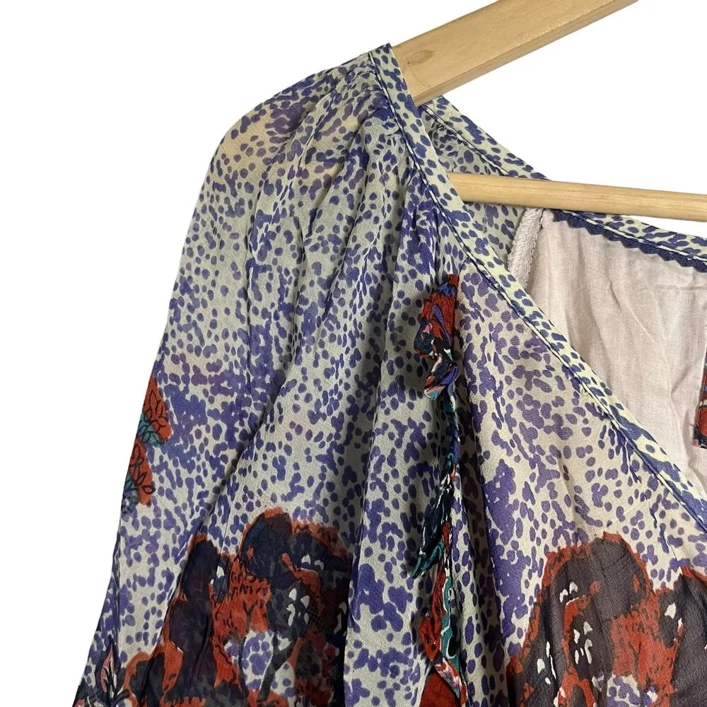 Maeve for Anthropologie Annabella Floral Print Long Sleeve V-Neck Maxi Dress 14 - Image 5