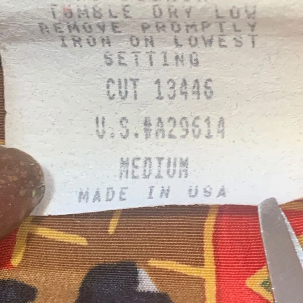 Vintage 80s Shirt Red Button Up Leopard Animal Zebra Print Abstract Art Medium Red - Image 13