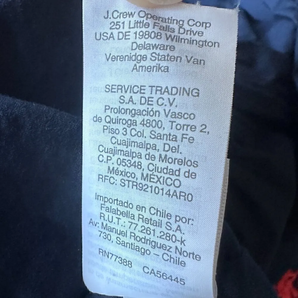 EUC J.Crew Leda Navy Mexican Style Embroidery Red Stitch Ruffle Dress - SZ XS - Image 12