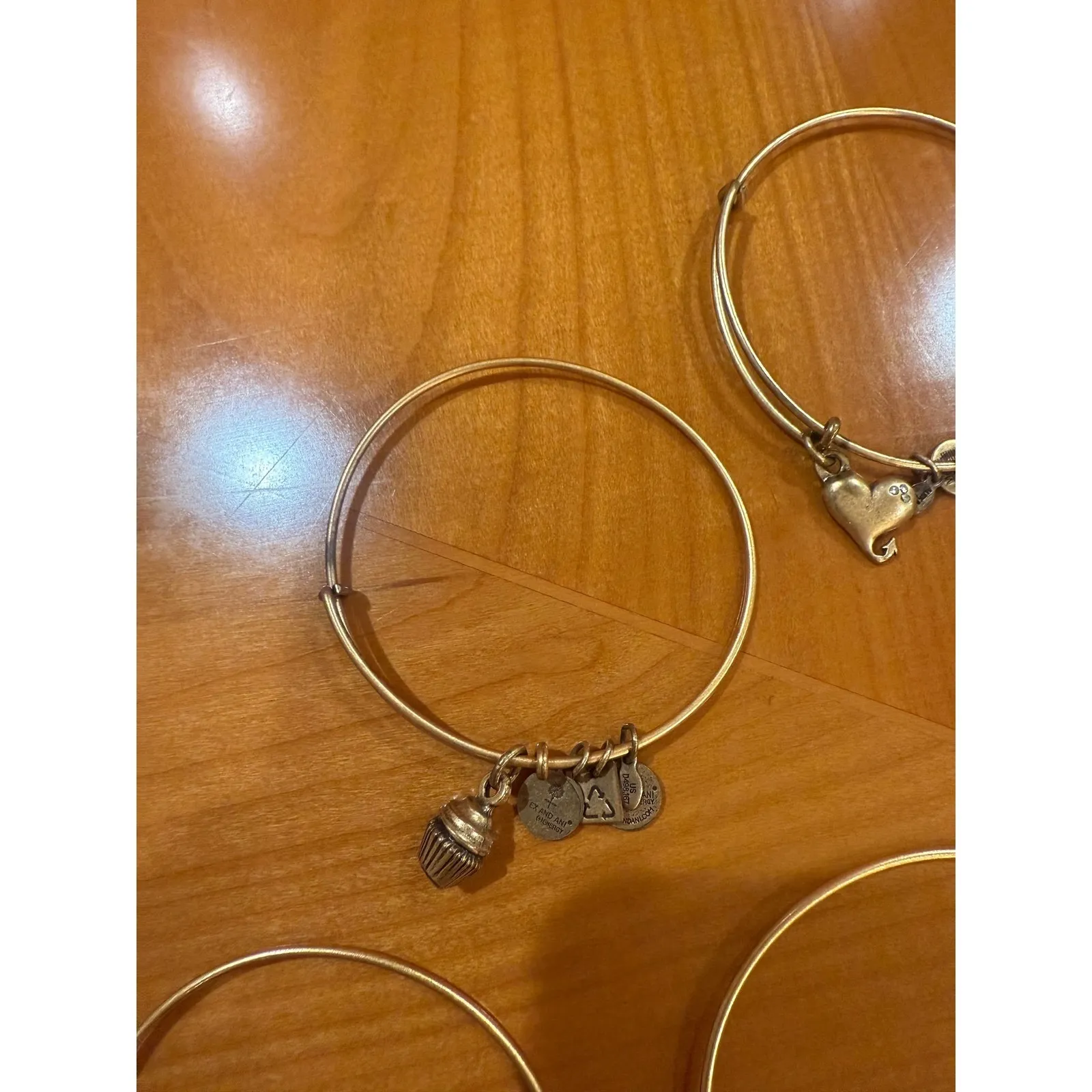 Alex‎ and Ani Charm Bracelets Gold Tone Mixed Charms Lot of 10 - Image 11