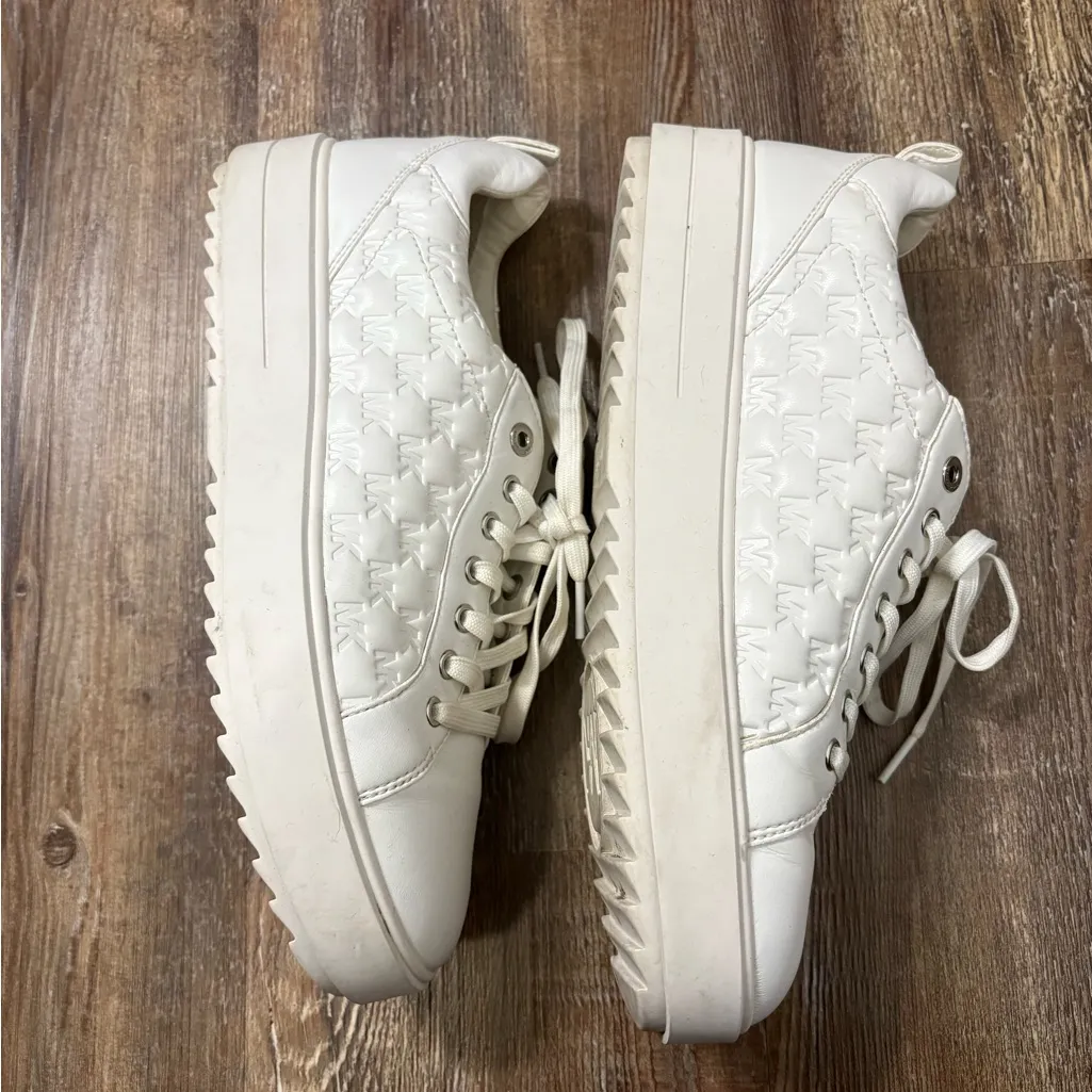 Michael Michael Kors Emmett Puffy Logo White Lace Up Sneakers Casual Luxury 10 - Image 5