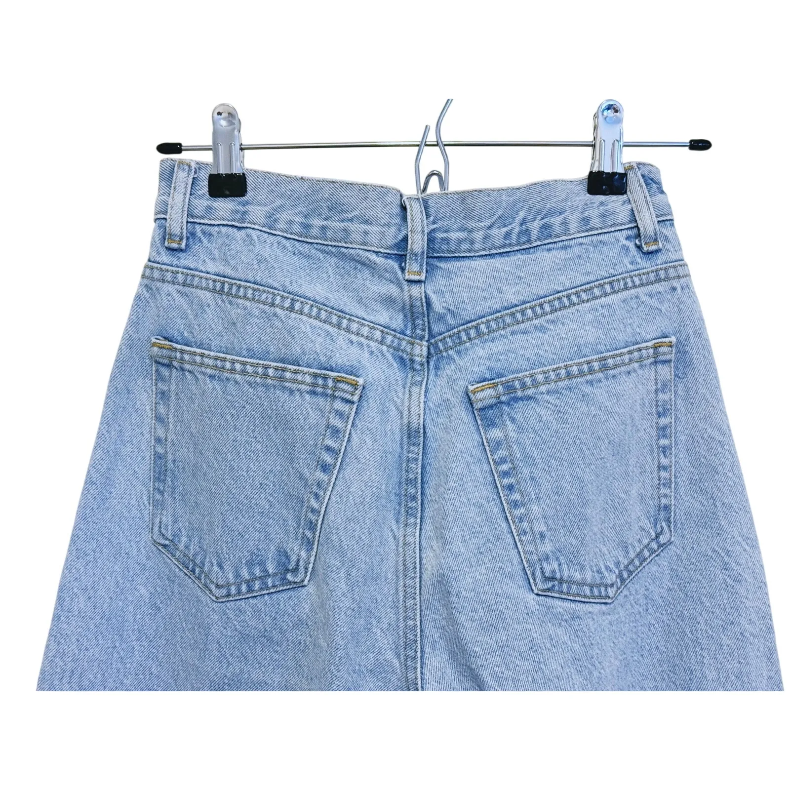 Zara Y2K High Rise Wide Leg Jeans Light Wash XS Minimalist Denim Indie Barrel - Image 8