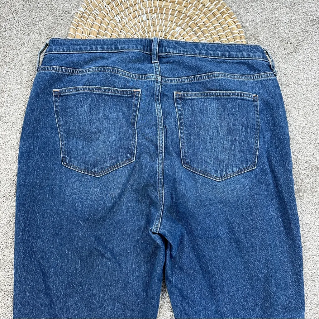 J. Crew Factory Women’s Mid Rise Flare Crop Jeans Stretch Button Fly Size 32 Blue - Image 6