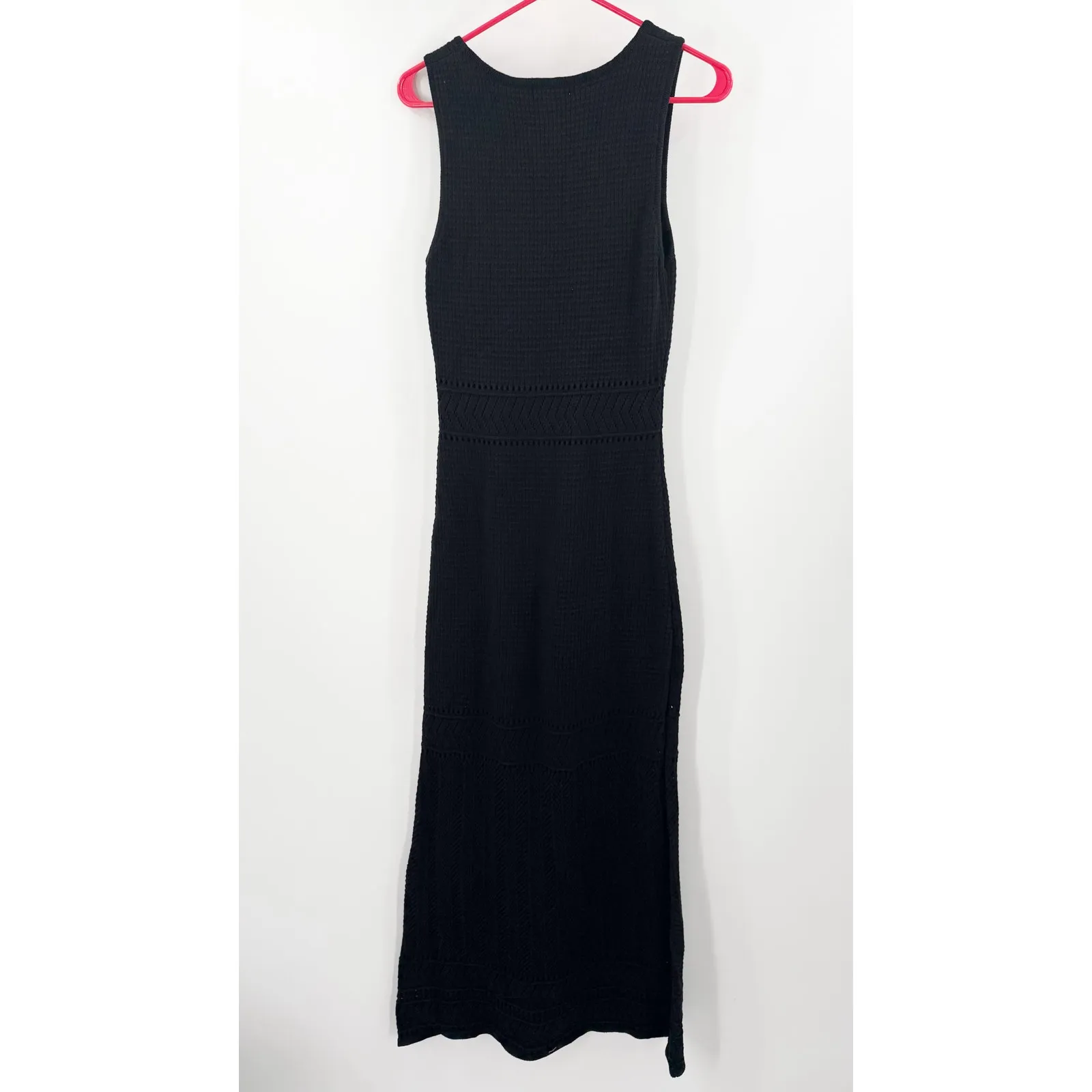Z Supply Dress Women’s Size Medium Tarelle Crochet Maxi Dress NWT Black Knit - Image 7
