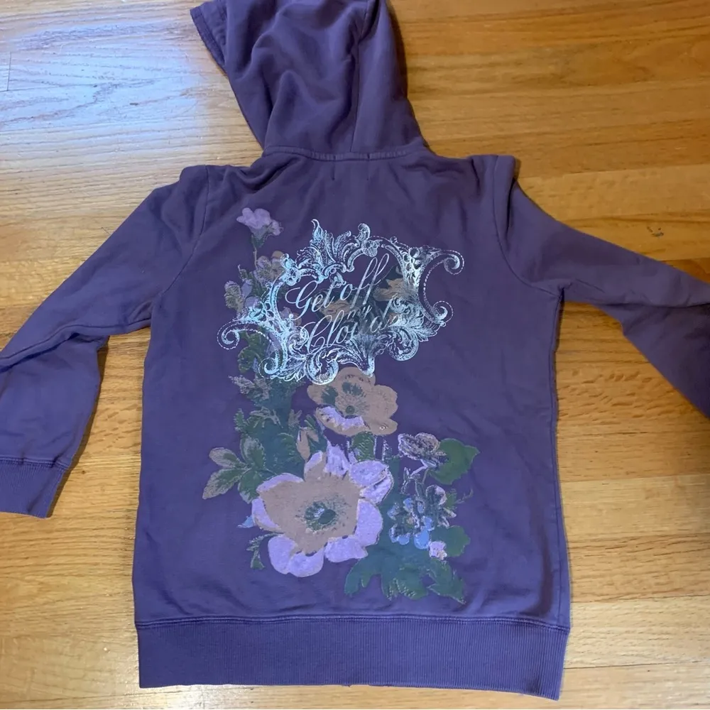 Juicy Couture Pam Gela Distressed Floral Get Off My Cloud Hoodie Women's Medium - Image 6