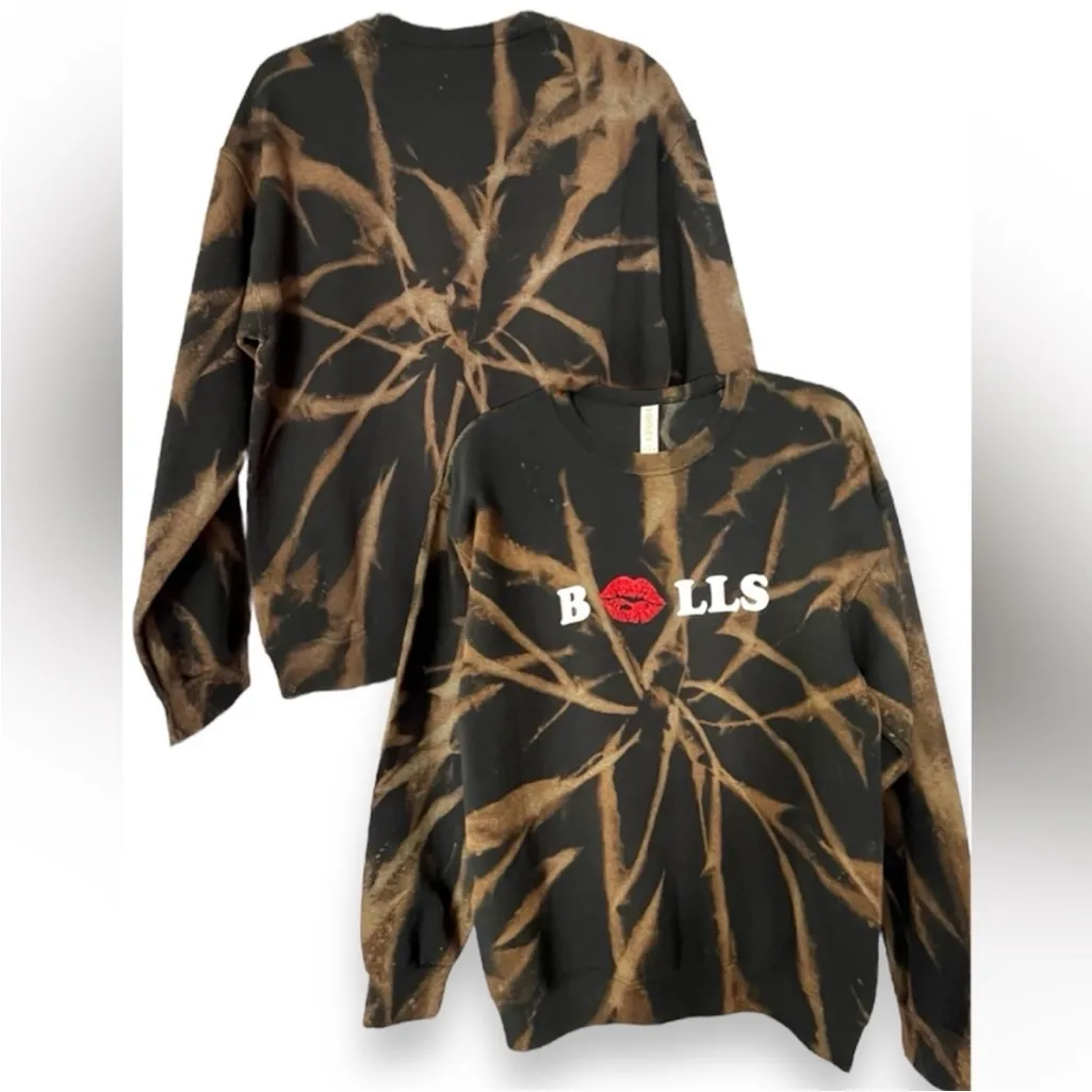 Buffalo Bills bleached glitter lip sweatshirt Black Size M - Image 2