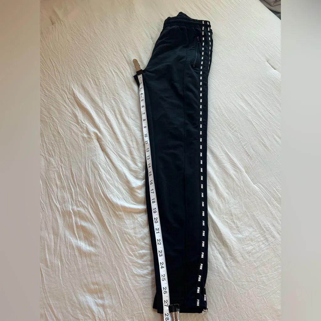 EUC Victoria's Secret Pink Black Track Active
Skinny Jogger Logo Pants Size‎ M - Image 7