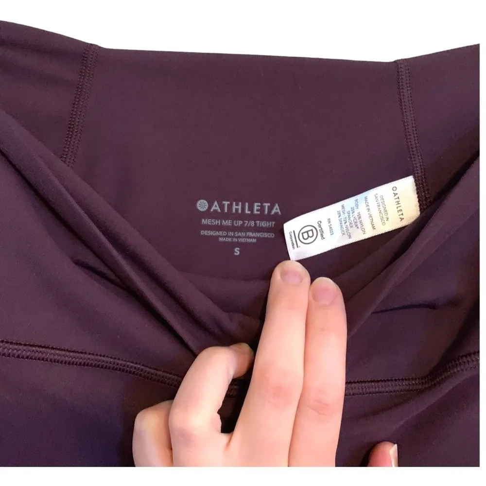 Athleta mesh me up purple grape plum pocket high rise elation powervita leggings - Image 10