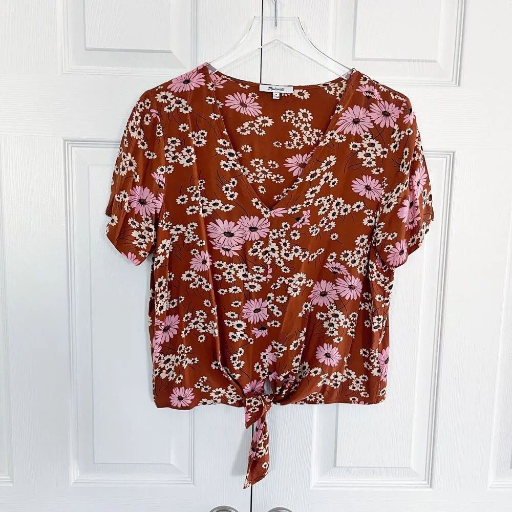 Madewell Novel Tie-Front Top in Hillside Daisies - Image 2
