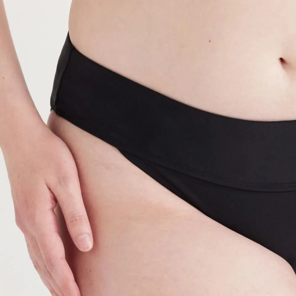 Time & Tru Plus 1X 16 18 Black Mid Rise Bikini Swim Bottoms NWT NEW - Image 3