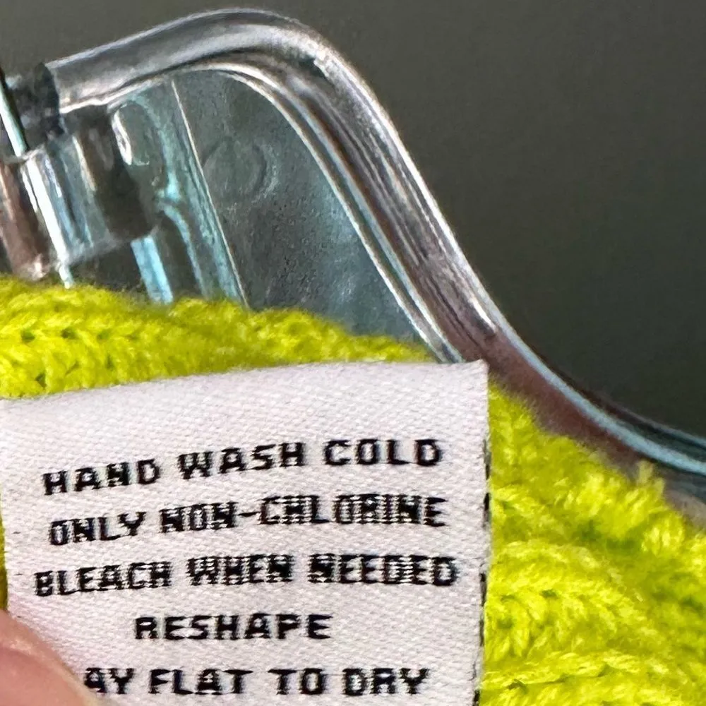 525 Shaker Hoodie Knit Green Neon Oversized Sweater Size S - Image 7