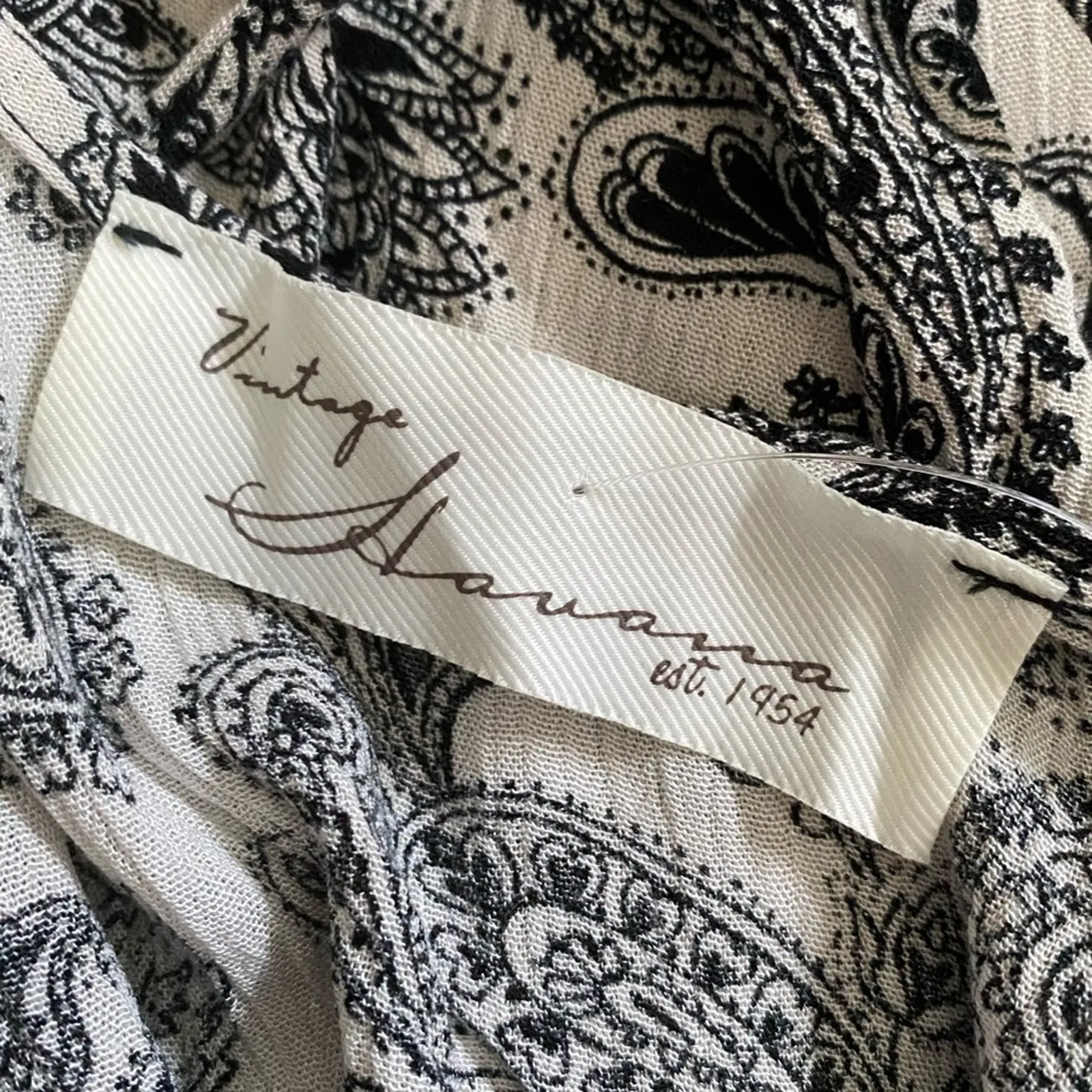 Vintage Havana Ivory Black Paisley Boho Spaghetti Strap Dress Size Small NWT - Image 5