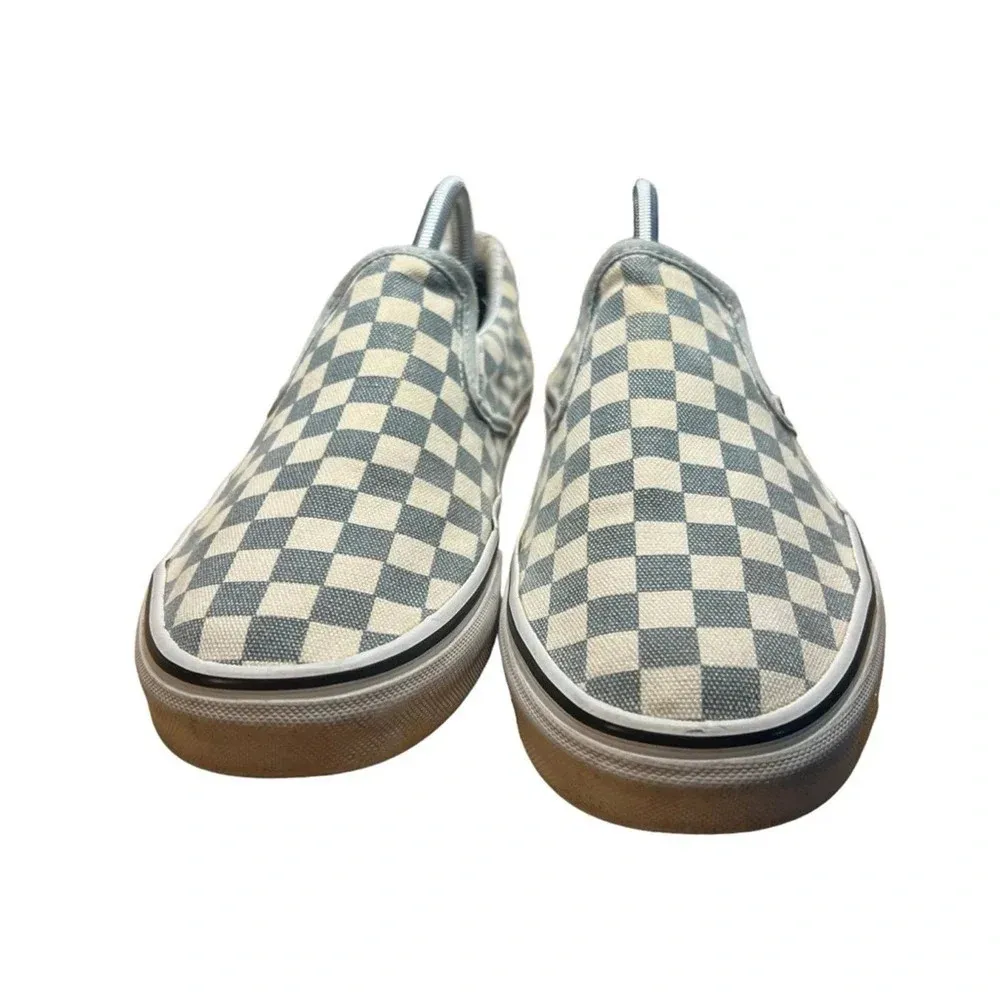 Vans Baby‎ Blue/True White Checkerboard Slip-On Sneaker - Men's 9 / Women's 10.5 - Image 5