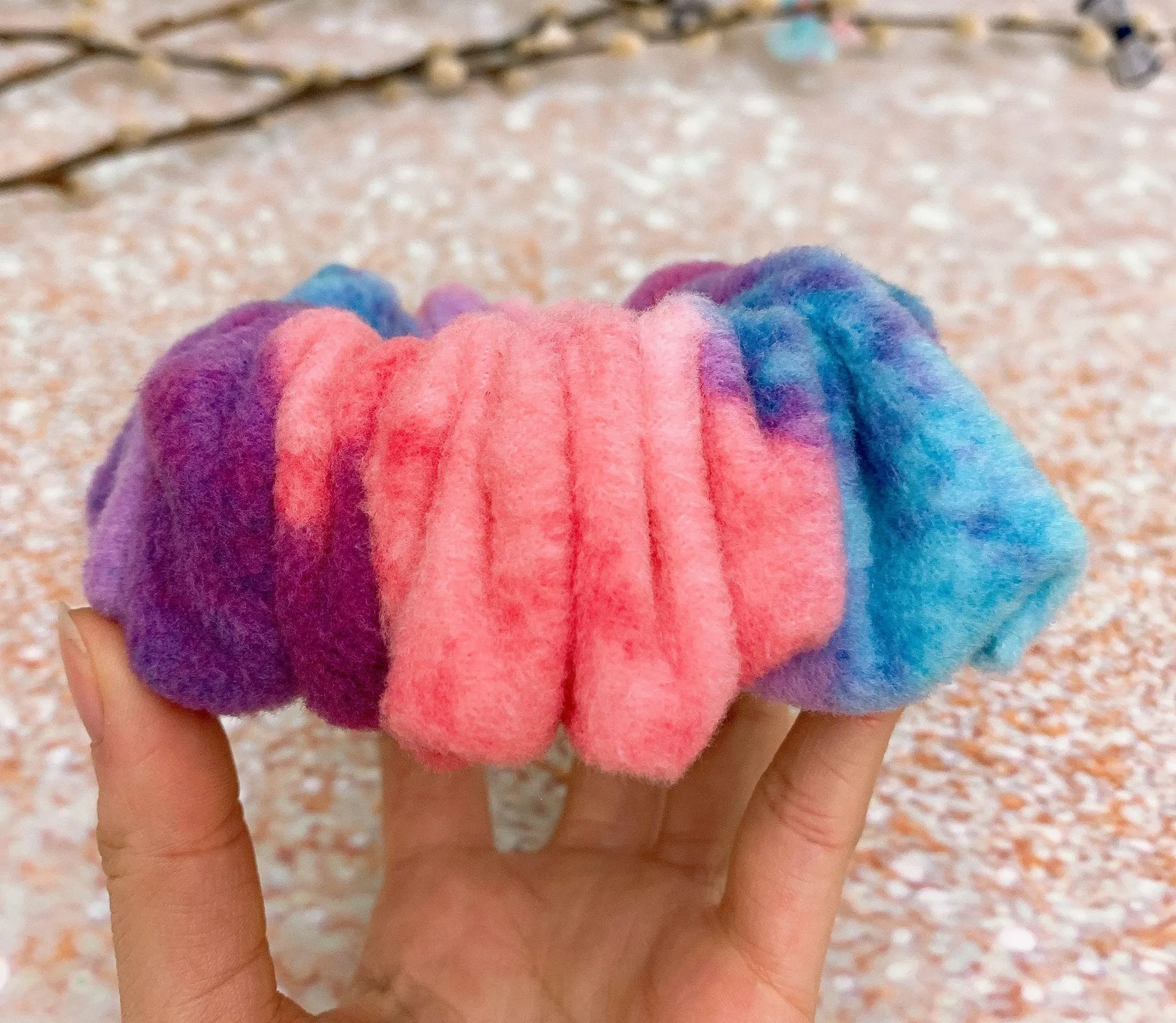 CHUBBY Scrunchie Cotton Candy Plush Thick Scrunchie Hair Accessories Hair Tie Multiple - Image 1