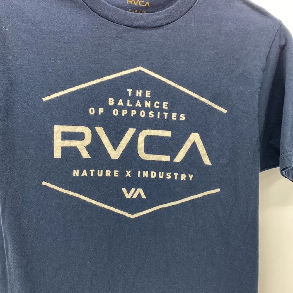 RVCA Double Pure T-Shirt UNISEX BLUE casual street wear comfortable - Image 2