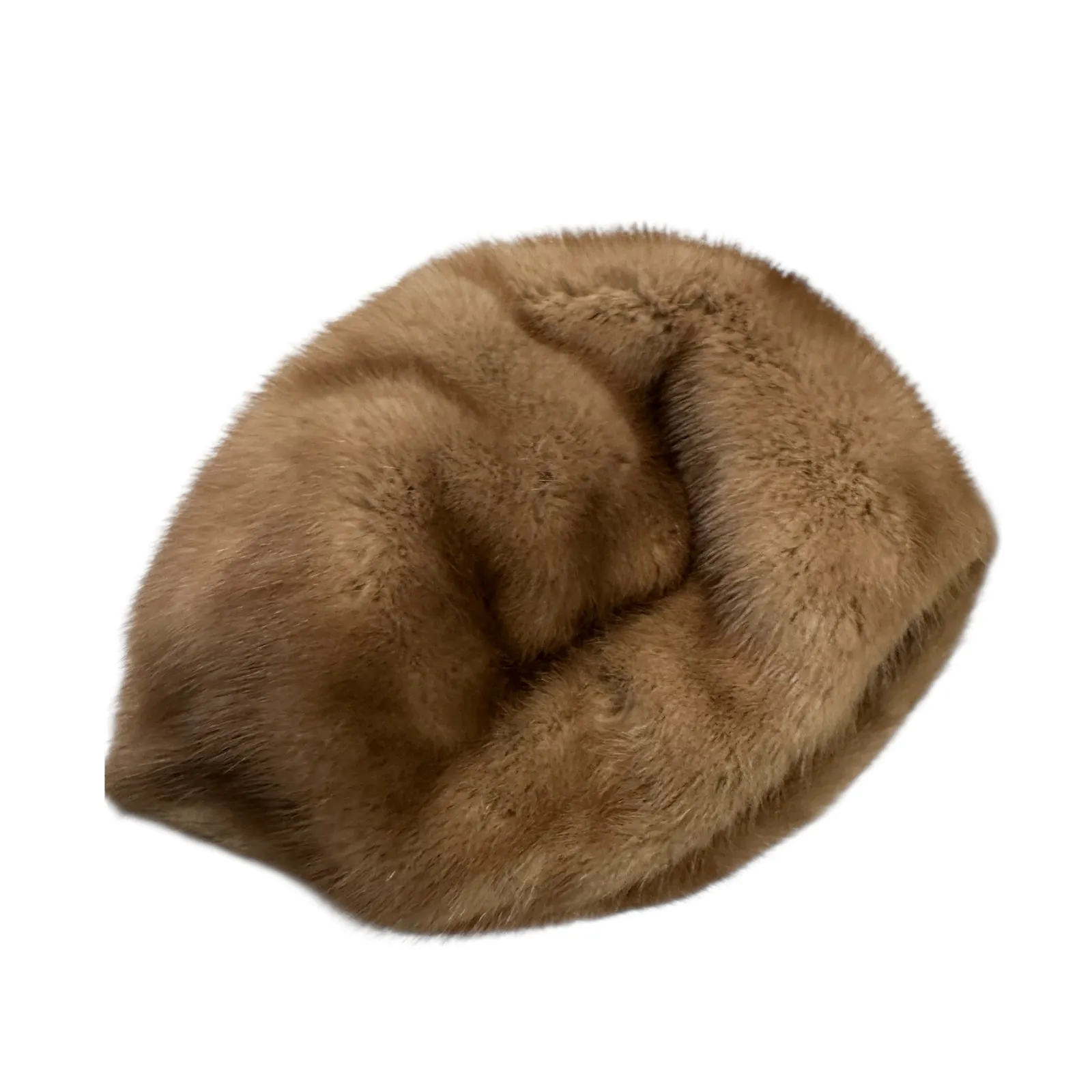 Vintage cira 1070s Faux Fur Cap Brown Soft Mod Retro Winter Cozy Small - Medium - Image 5