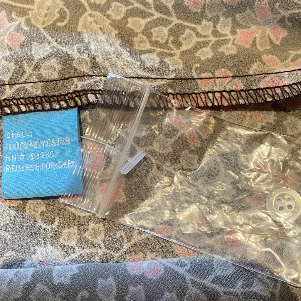 J.McLaughlin Berlin Floral Printed Shirt Dress Size XS Brown - Image 8