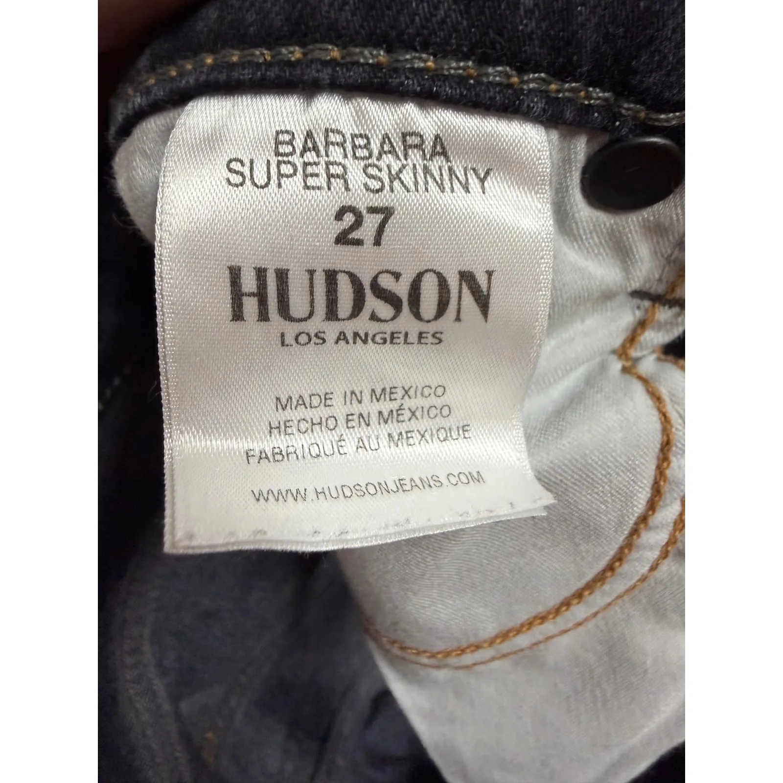 Hudson Barbara Super Skinny High Rise Dark Wash Size 27 Minimal Every Day Wear - Image 6