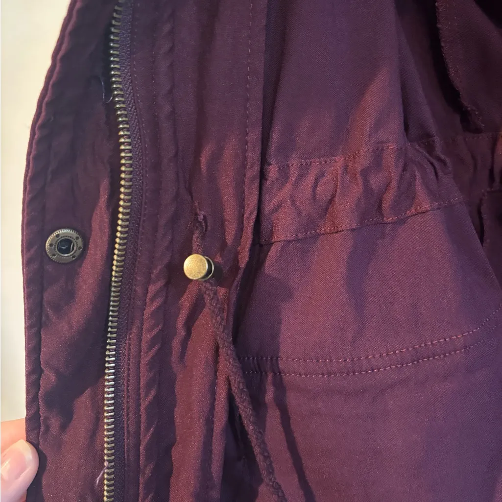 Eden Society Holly Contrast Hood Cargo Utility Jacket Dark Purple Size M Size M - Image 7