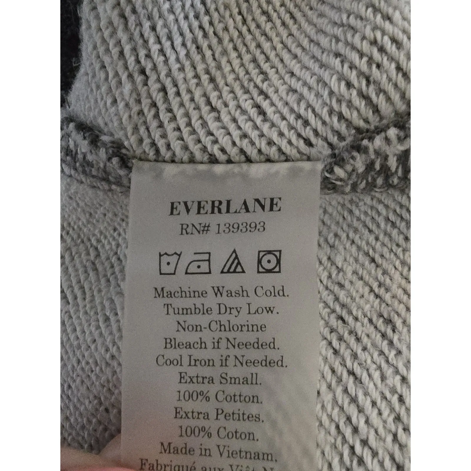 Everlane Short Sleeve‎ Sweatshirt Top Heather Gray Relaxed Fit XS - Image 5