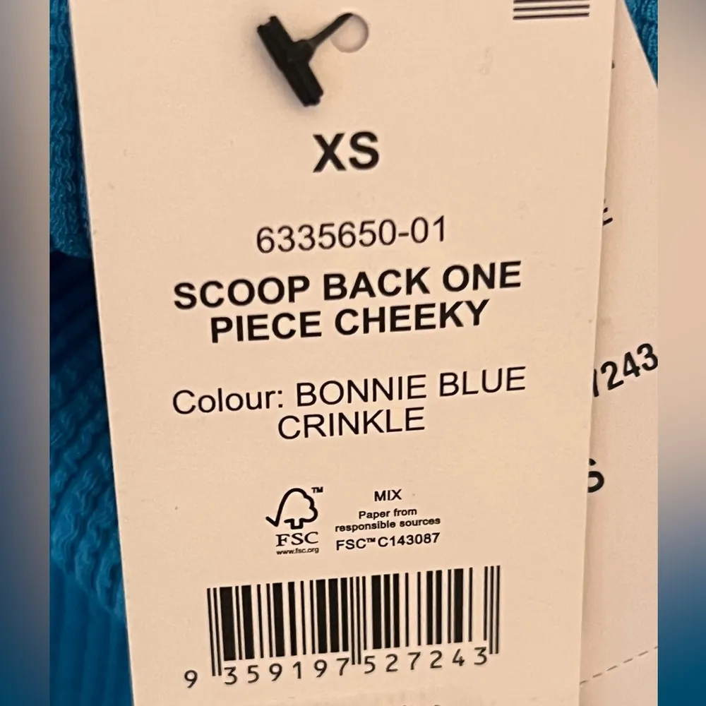 COTTON ON BODY Women’s Blue Scoop Back One Piece Cheeky Swimsuit Size XS NEW - Image 5