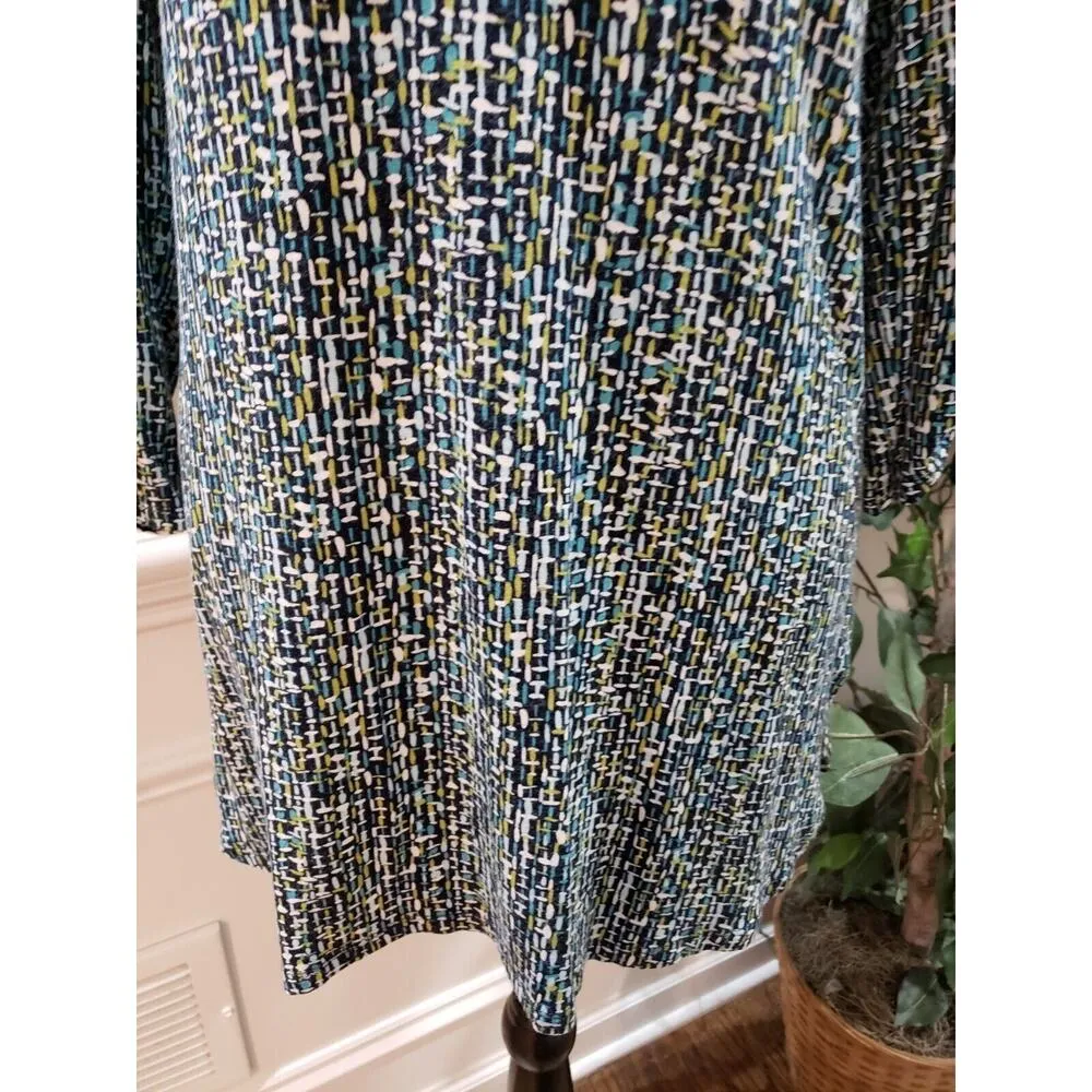 J. Jill Women's Multicolor Polyester Round Neck Long Sleeve Casual Top Blouse L - Image 3