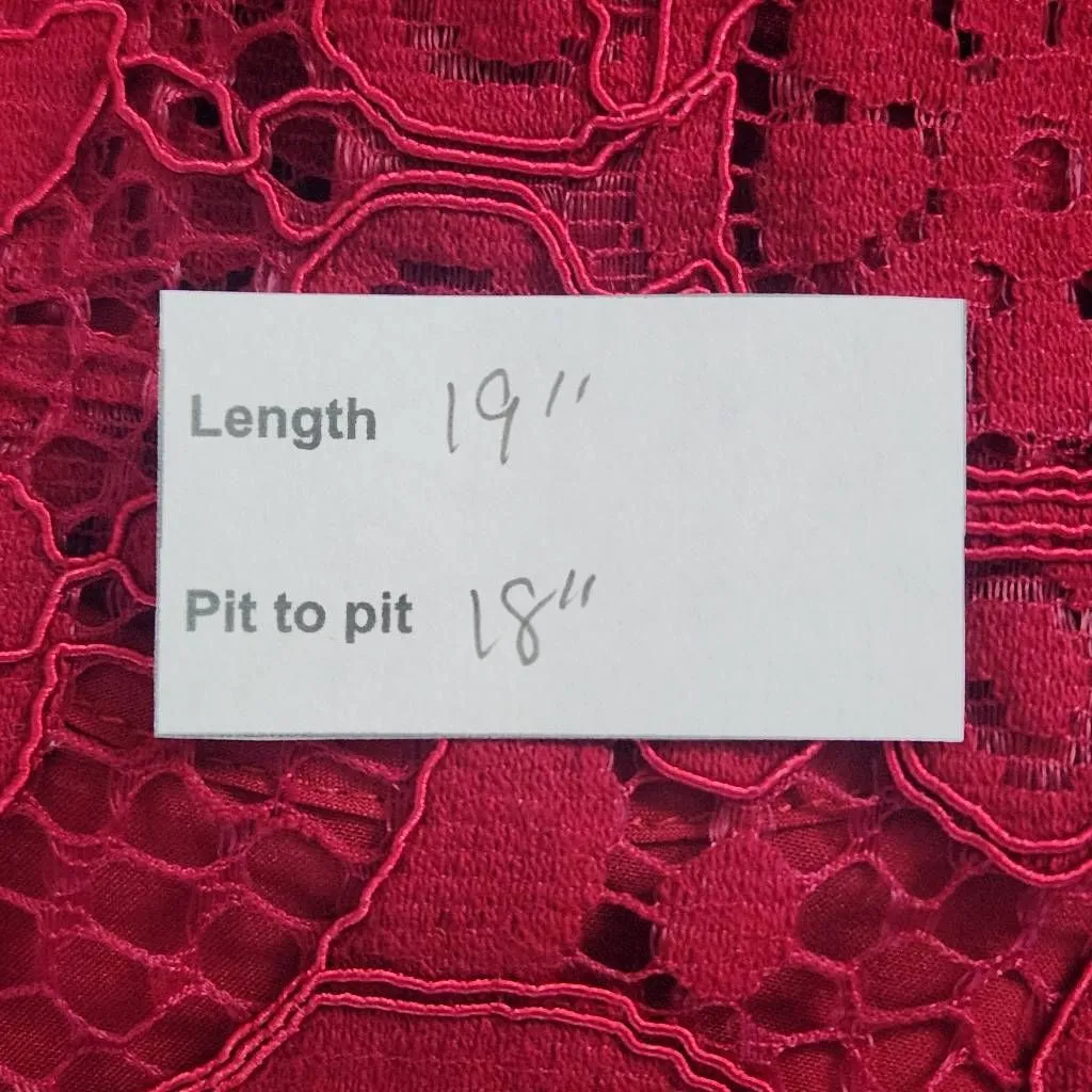 Nanette Lepore Burgundy Lace Blouse with Attached Tank Top Size XS Oxblood Top - Image 9