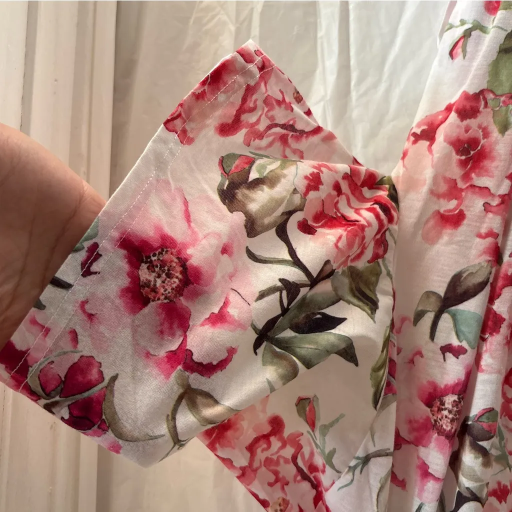 Show Me Your Mumu Garden Of Blooms Brie Robe Duster Pink Green Sz OS Floral - Image 7