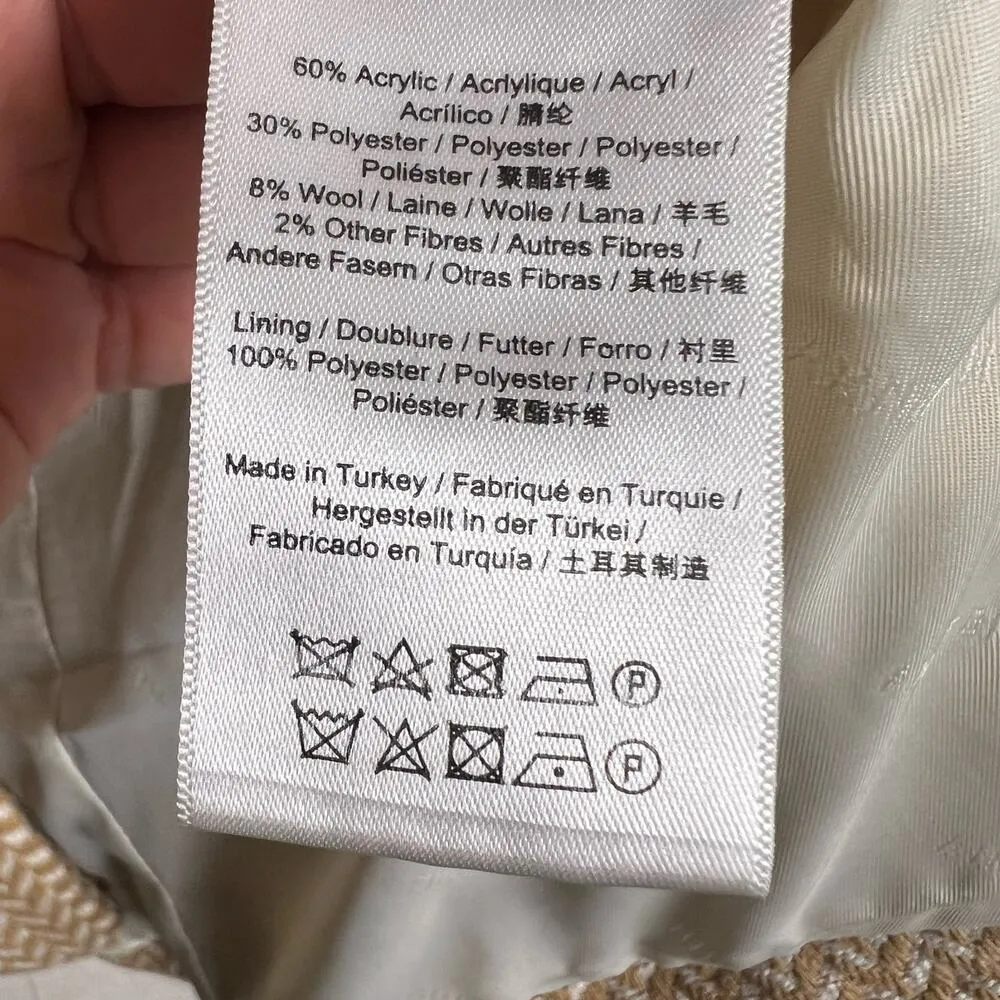 Anine Bing Tan Fishbone Wool Blend Double Breasted Relaxed Blazer Jacket Size S - Image 16