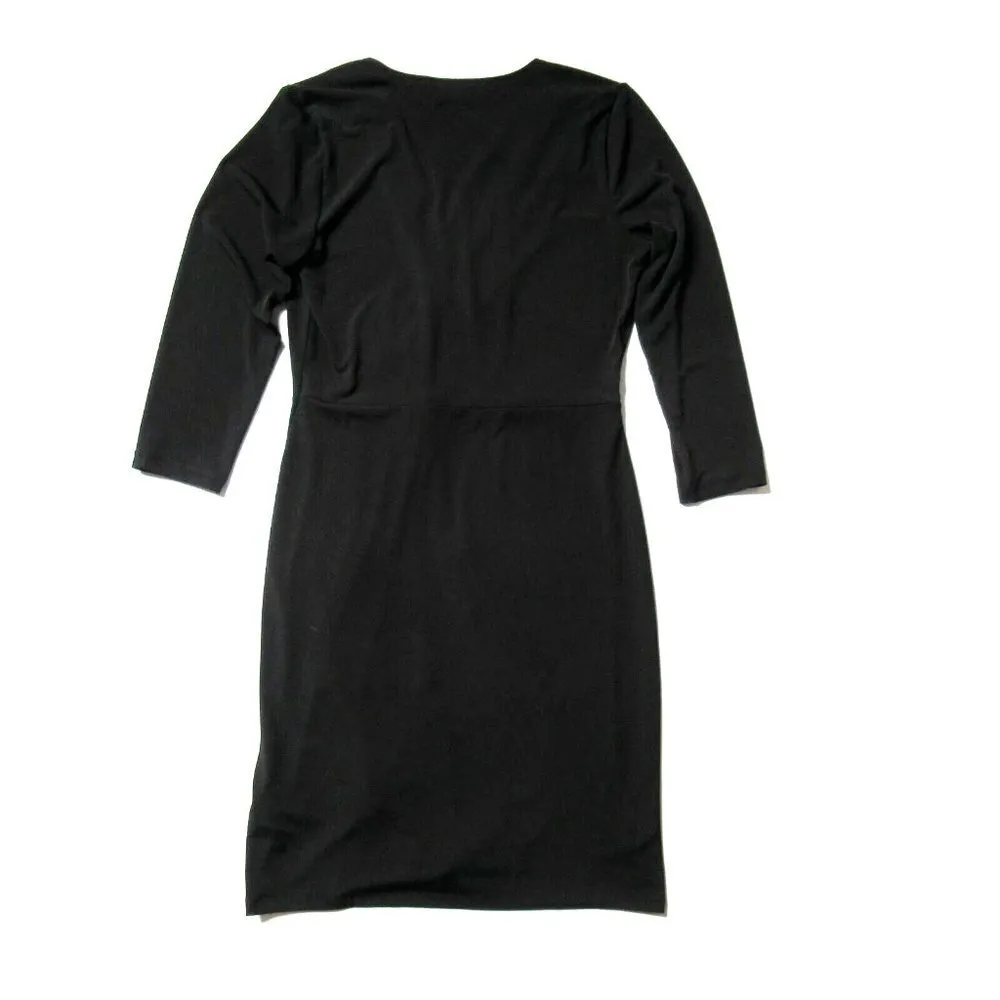 NWT MICHAEL by Michael Kors Surplice Sheath in Black Ruffle Jersey Dress XS $120 - Image 7
