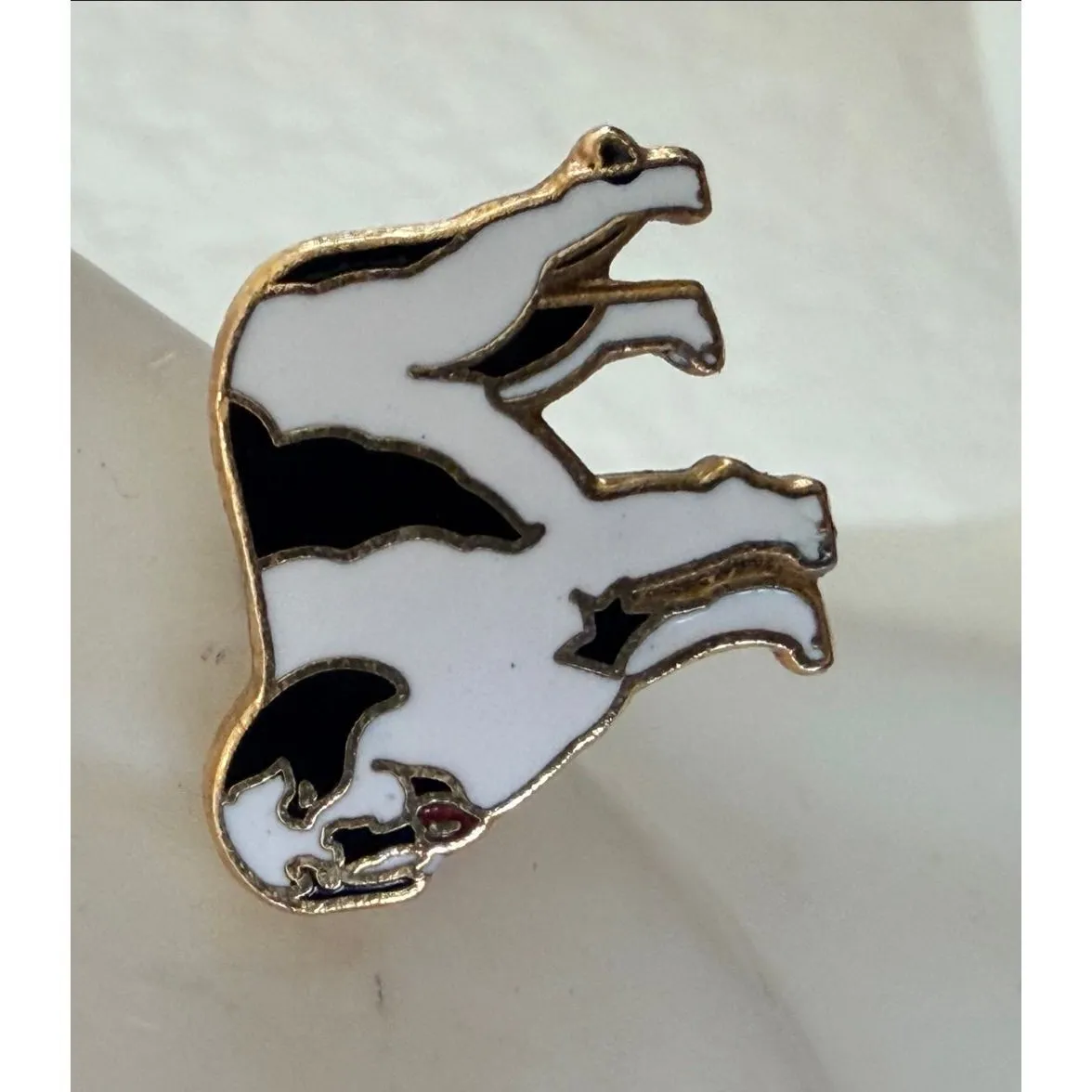 BIG DOGS Vintage Enamel St Bernard Dog Figural Post Earrings - Image 4