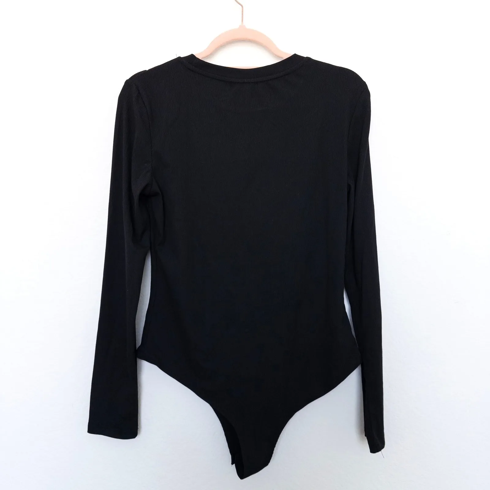 Cider ‎ Womens Bodysuit Size L Black Long Sleeve Stretch Basic Minimalist Casual - Image 7