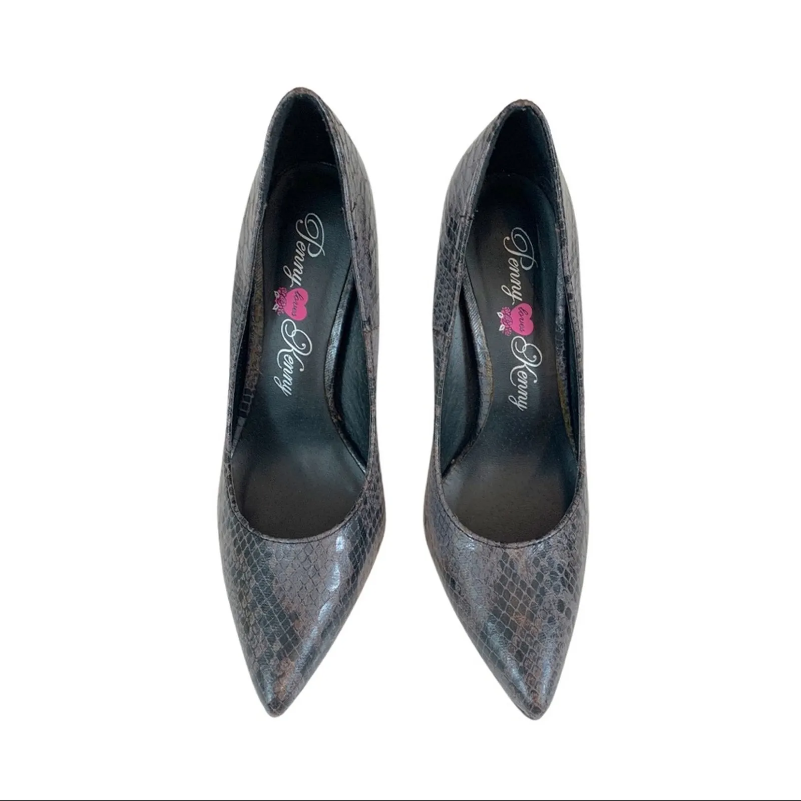 Penny Loves Kenny Women's Pumps Gray Black Snake Print High Heels Size 7M - Image 2