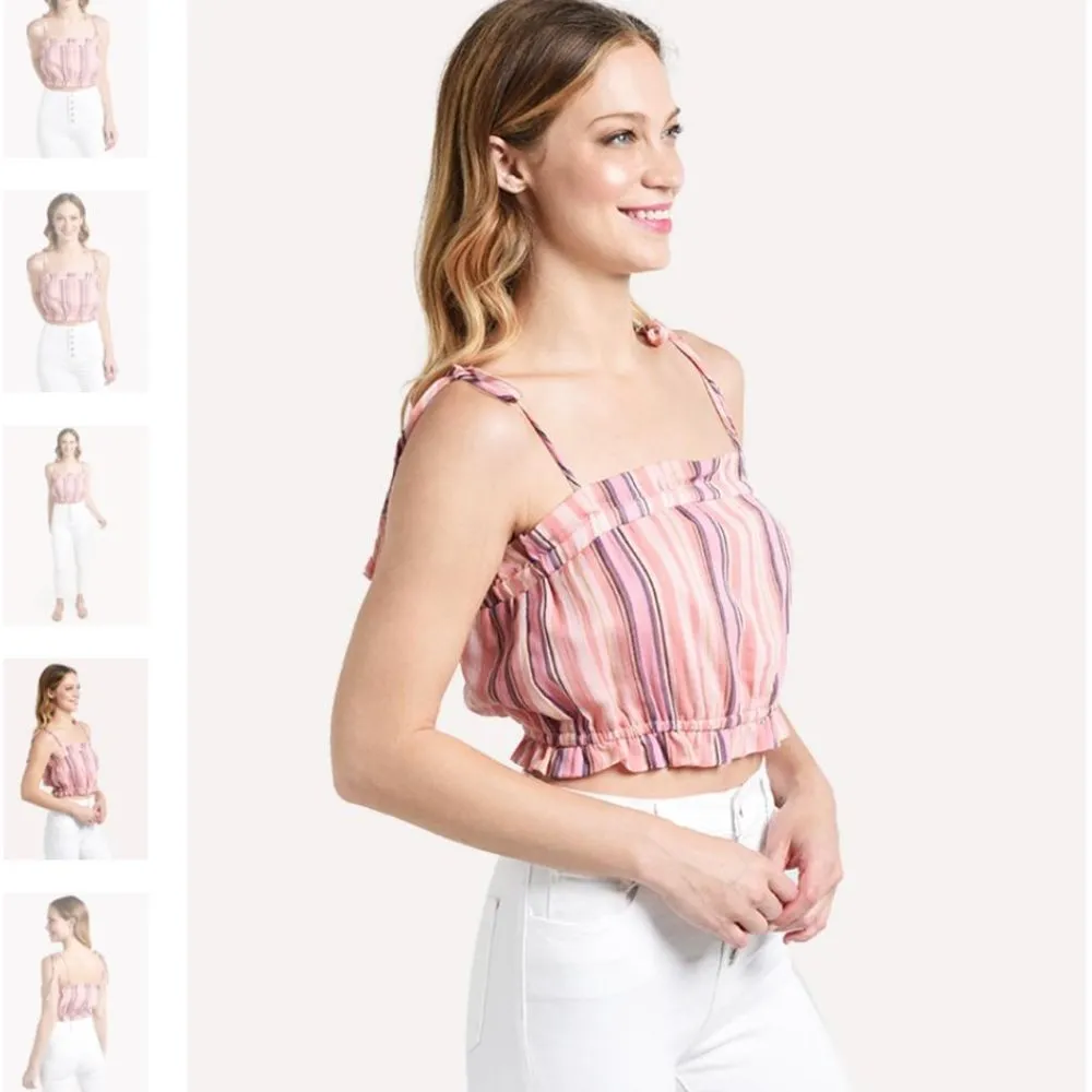Anthropologie English Factory Striped Crop Top - Image 7