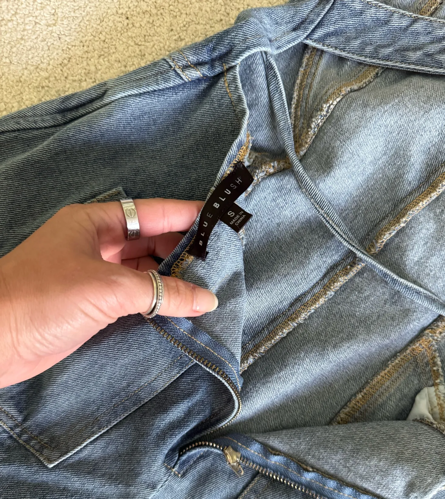 Blue Blush Denim Romper - Image 2