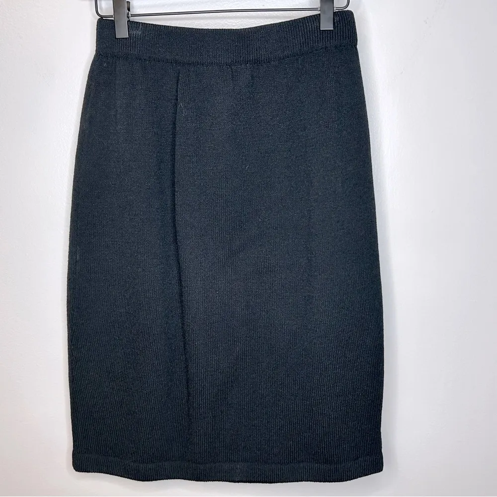 St. John Collection by Marie Gray Black Santana Knit Pencil Skirt Size 6 - Image 3