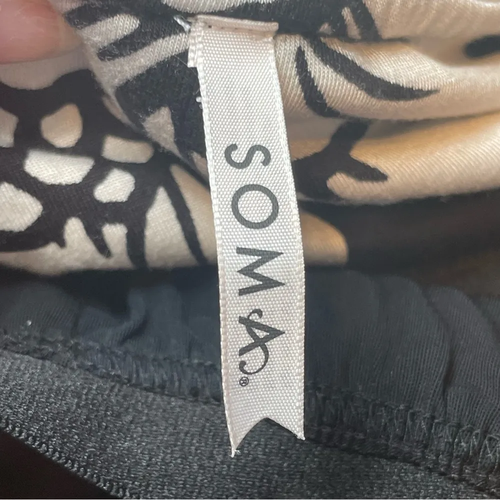 Soma‎ Soft Jersey Off The Shoulder Midi Bra Dress Black White Floral XS/SM EUC - Image 14