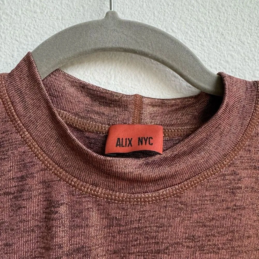 Revolve Alix NYC Bronze Gold Short Sleeve Bodysuit Blouse Size Small? medium? Brown - Image 2