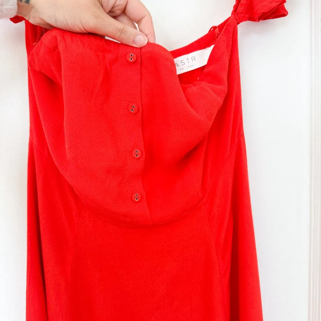ASTR The Label | Rosaria Off the Shoulder Mini Sundress Dress in Red Size Small‎ - Image 7