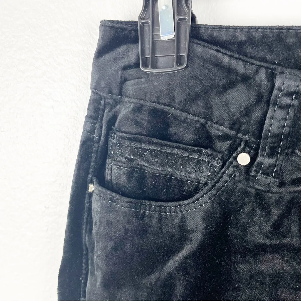 WHITE HOUSE BLACK MARKET Black Velvet Velour Slim Leg Pants, Size 4 - Image 10