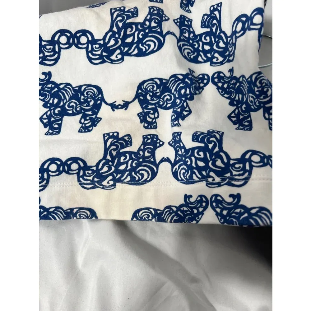 Lilly‎ Pulitzer Elephant Print Pullover Sweatshirt - White and Blue - Size S - Image 3