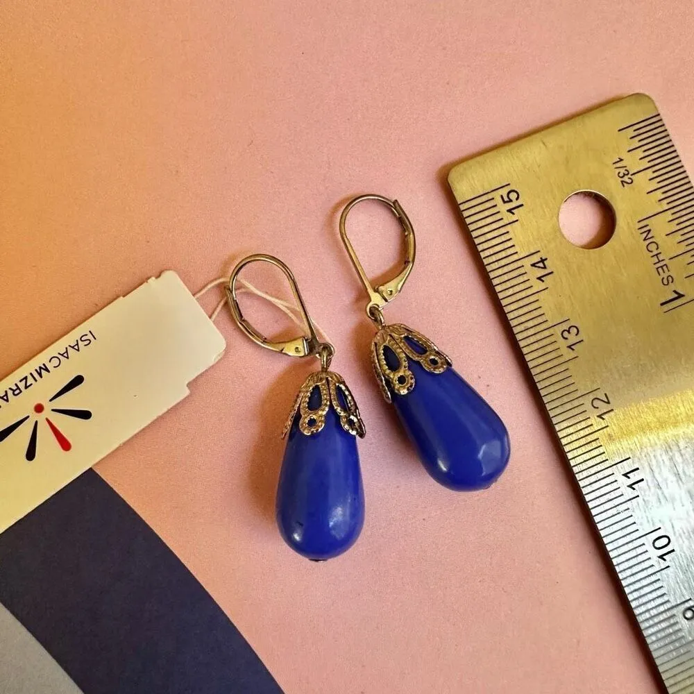 Isaac Mizrahi blue and silver tone drop Earrings - Image 3