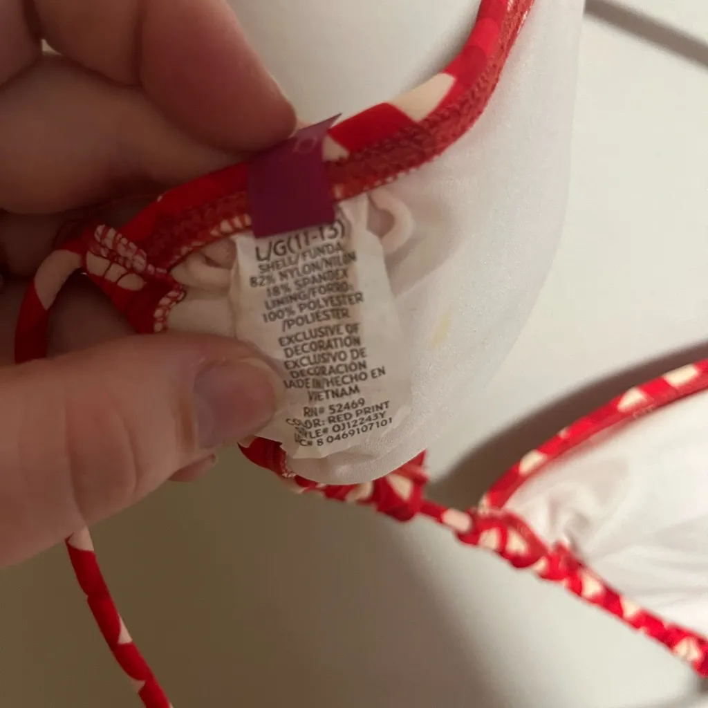OP Red and White Plaid Bikini - Image 3