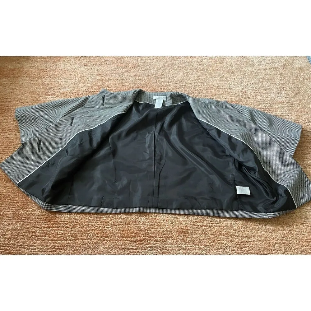 Worthington Stretch Black White Blazer Houndstooth Jacket Womens Sz S Vintage - Image 9