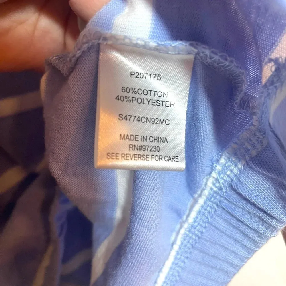 NWT Crave Fame Women’s Collared Striped Polo Top in Blue and White Size XL - Image 7