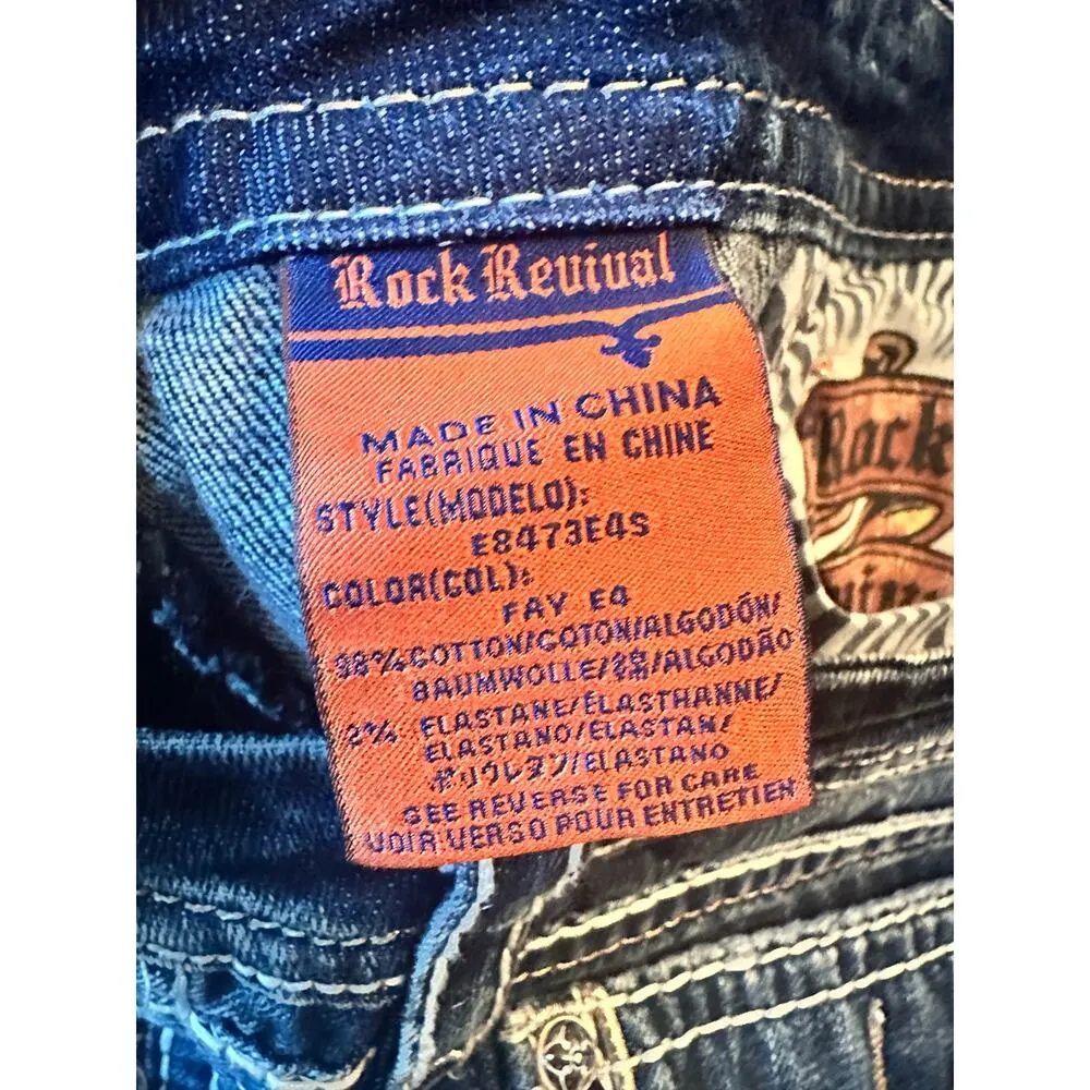 Rock Revival Rhinestone Fay Easy boot women size 30 jeans western Rodeo - Image 8