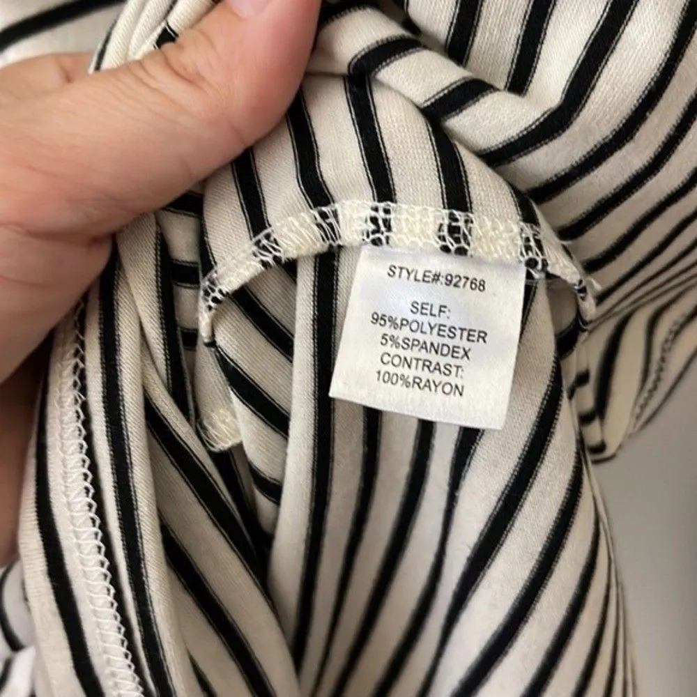 Skies Are Blue Mini Dress Black White Stripe Contrast Overlay Small Stitch Fix - Image 4