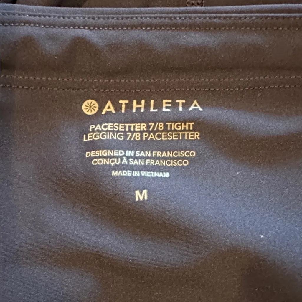Athleta Pacesetter 7/8 Tight Leggings Size Medium Navy Blue - Image 6