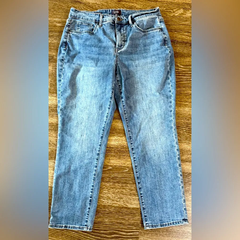 NYDJ Blue Ankle Girlfriend Jeans Cool Embrace Lift‎ Tuck Stretch Denim Casual - Image 3