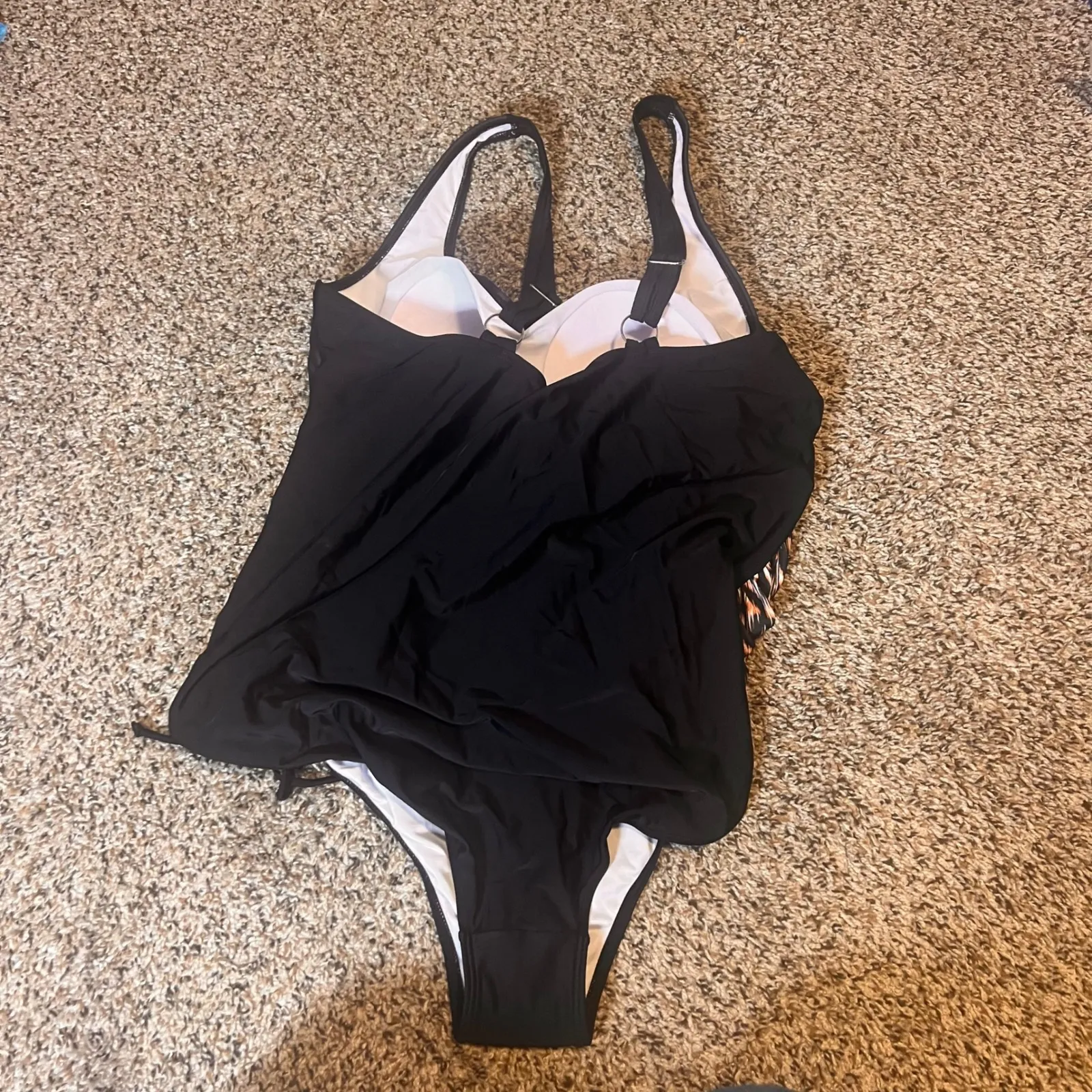 Swimsuits For All Tankini One Piece Leopard Print Tummy Control Swimsuit‎ 2XL Black Size XXL - Image 2